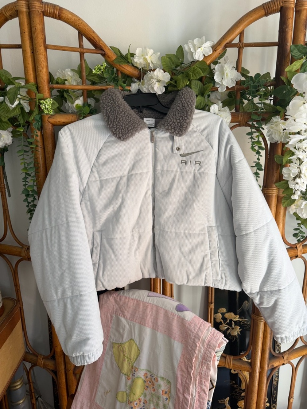 Nike Puffer Jacket with Gray Sherpa Collar